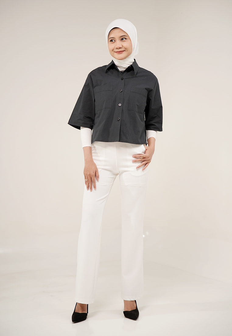 Hardware Clothing Atasan Kemeja Wanita TOP SHIRTSHOR SLEEVE