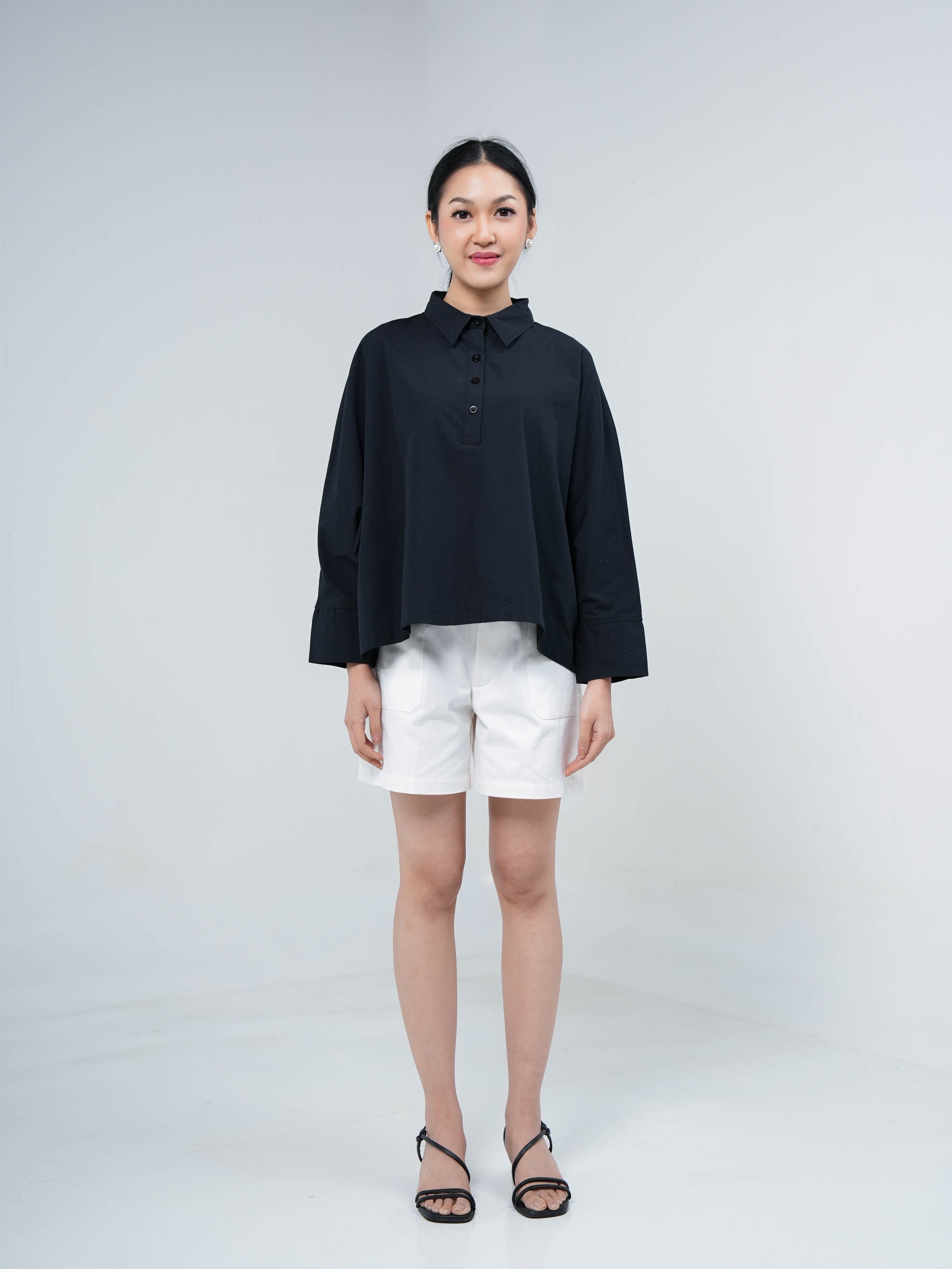 { Desk to Dusk SS26 } Hardware Clothing Atasan Wanita Top Blouse Oversize 7/8 Sleeve