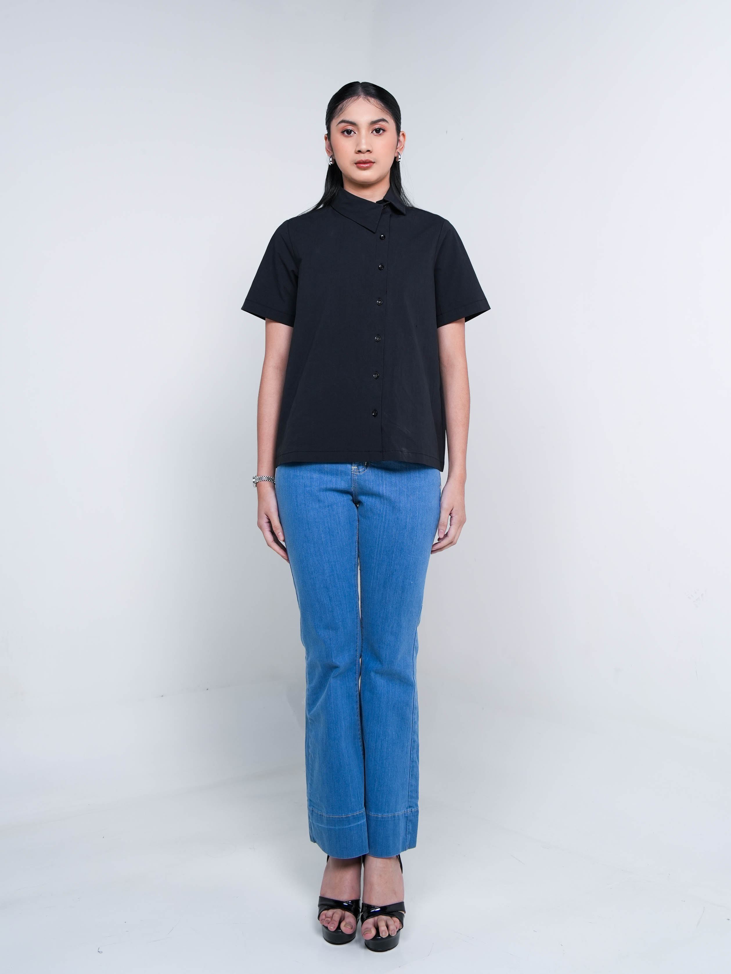 { Desk to Dusk SS26 } Hardware Clothing Atasan Kemeja Wanita Lengan Pendek TOP SHORT SLEEVE SYMETRIC COLLAR