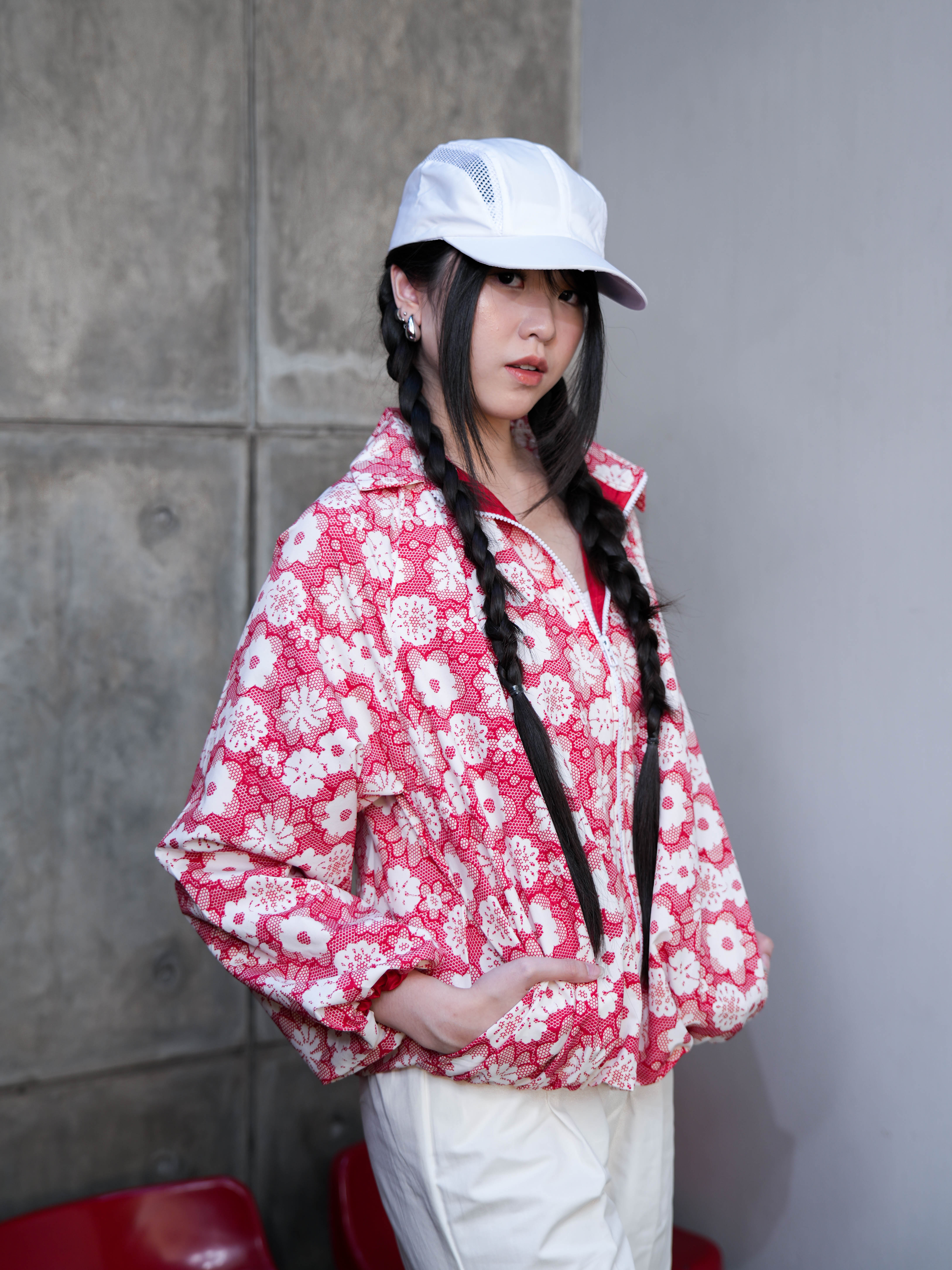 Hardware Clothing Atasan Jaket Lengan Panjang Wanita TOP JACKET FLOWER PRINT BADWINGS