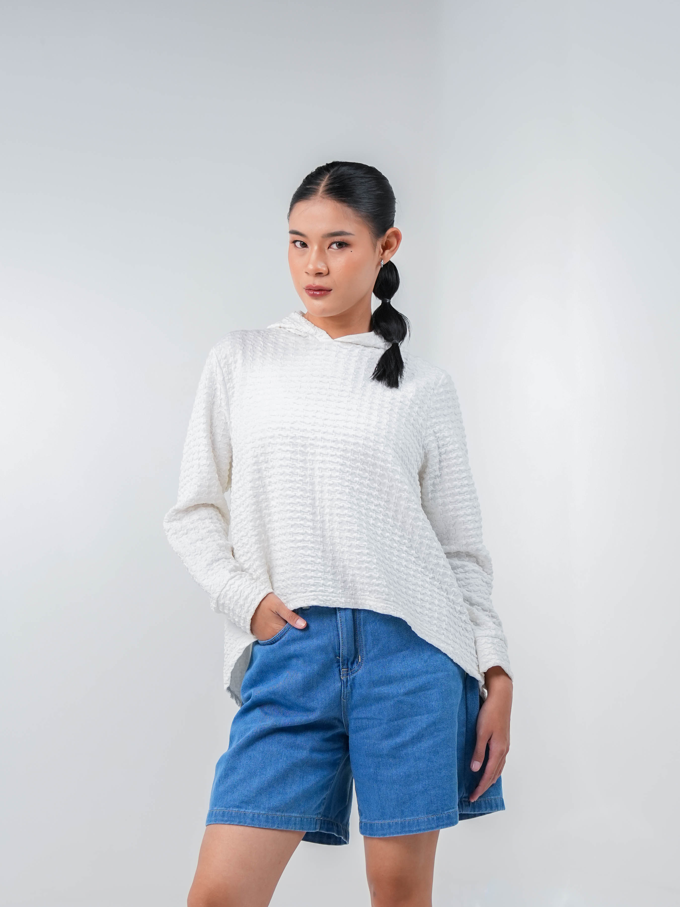 Hardware Clothing Atasan Rajut Lengan Panjang Wanita Terrain Hoodie