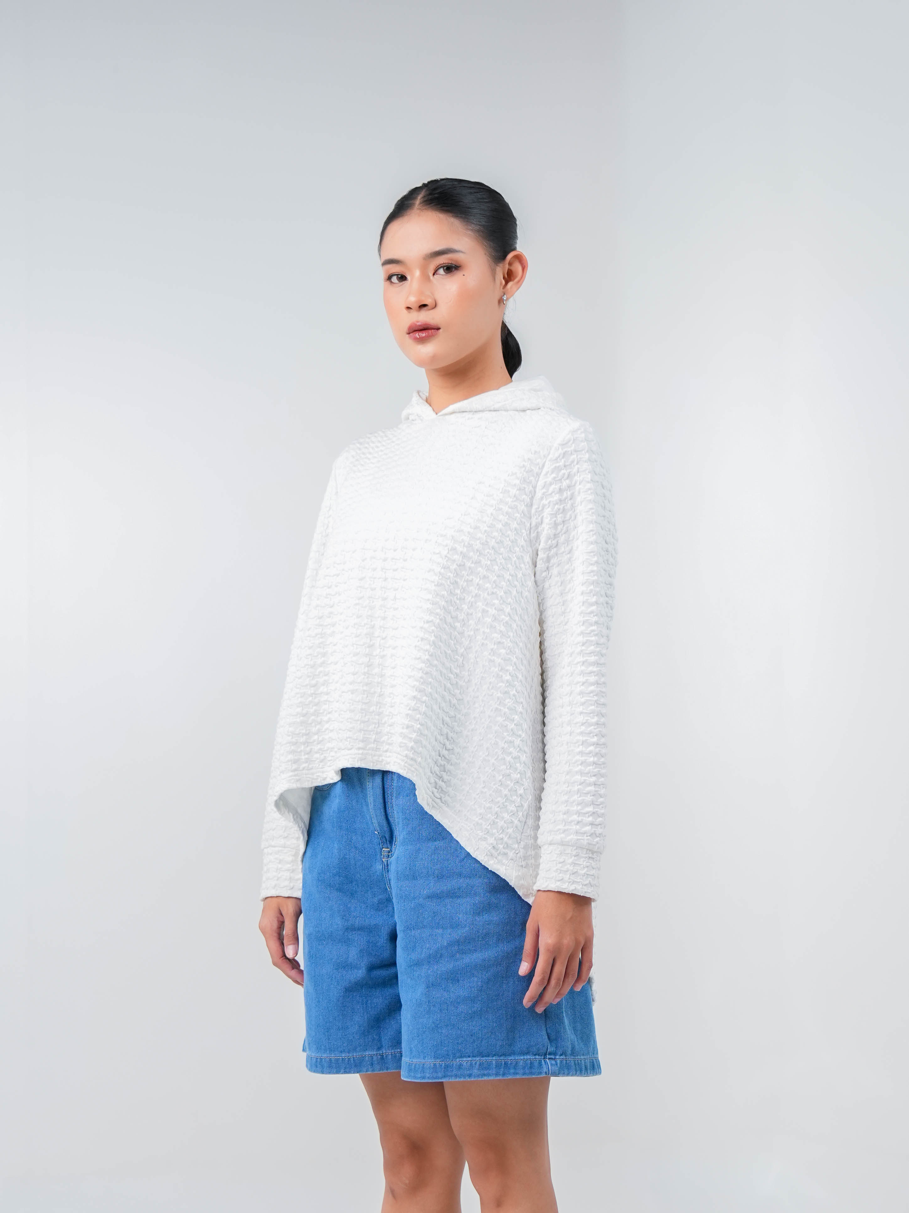 Hardware Clothing Atasan Rajut Lengan Panjang Wanita Terrain Hoodie