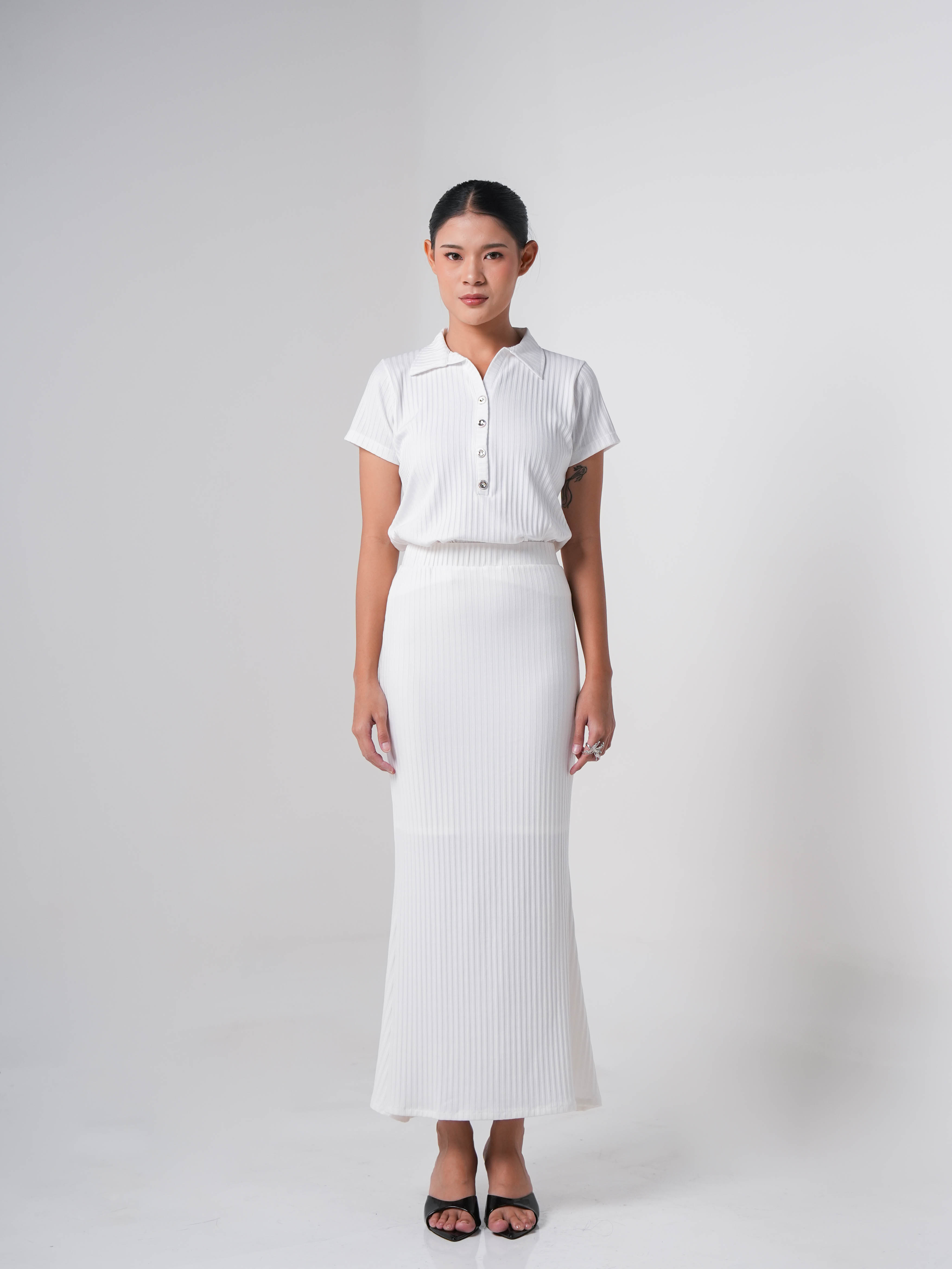 Hardware Clothing Bawahan Rok Panjang Wanita Sculpt Knit Skirt