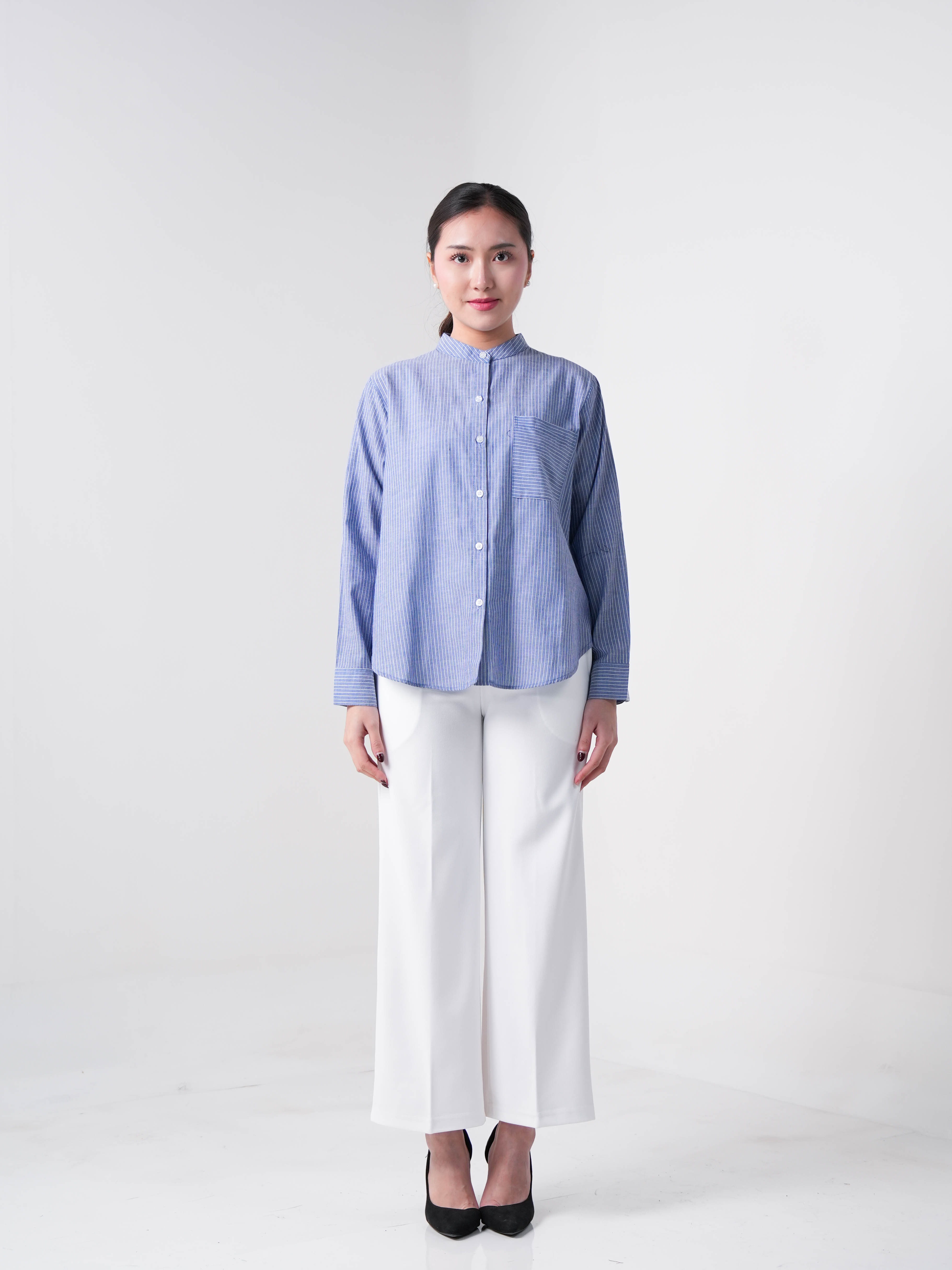 Hardware Clothing Atasan Kemeja Lengan Panjang Wanita LONG SHIRT YANDYED STRIPE