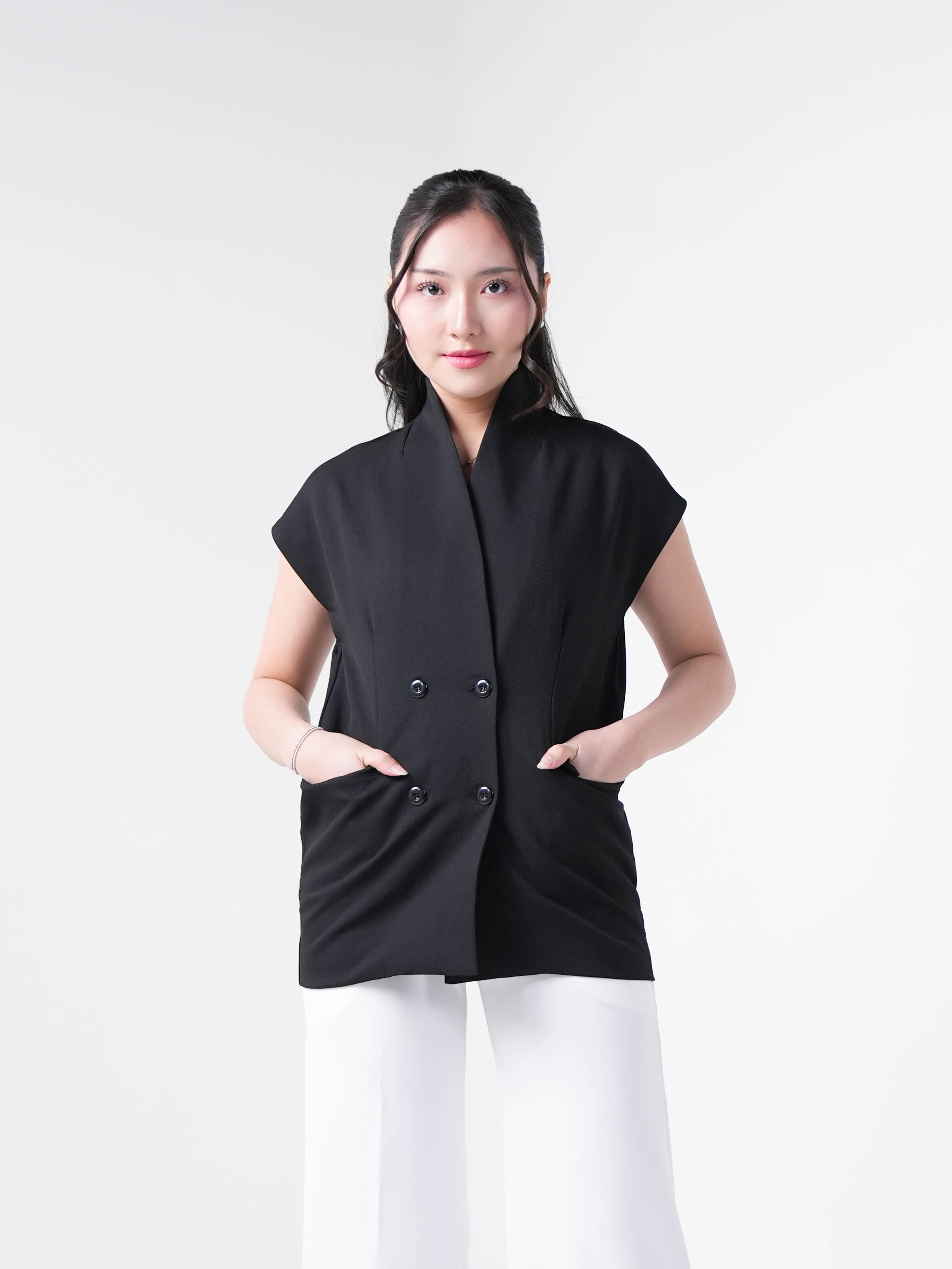 Hardware Clothing Atasan Vest Wanita DOUBLE BREASTED VEST