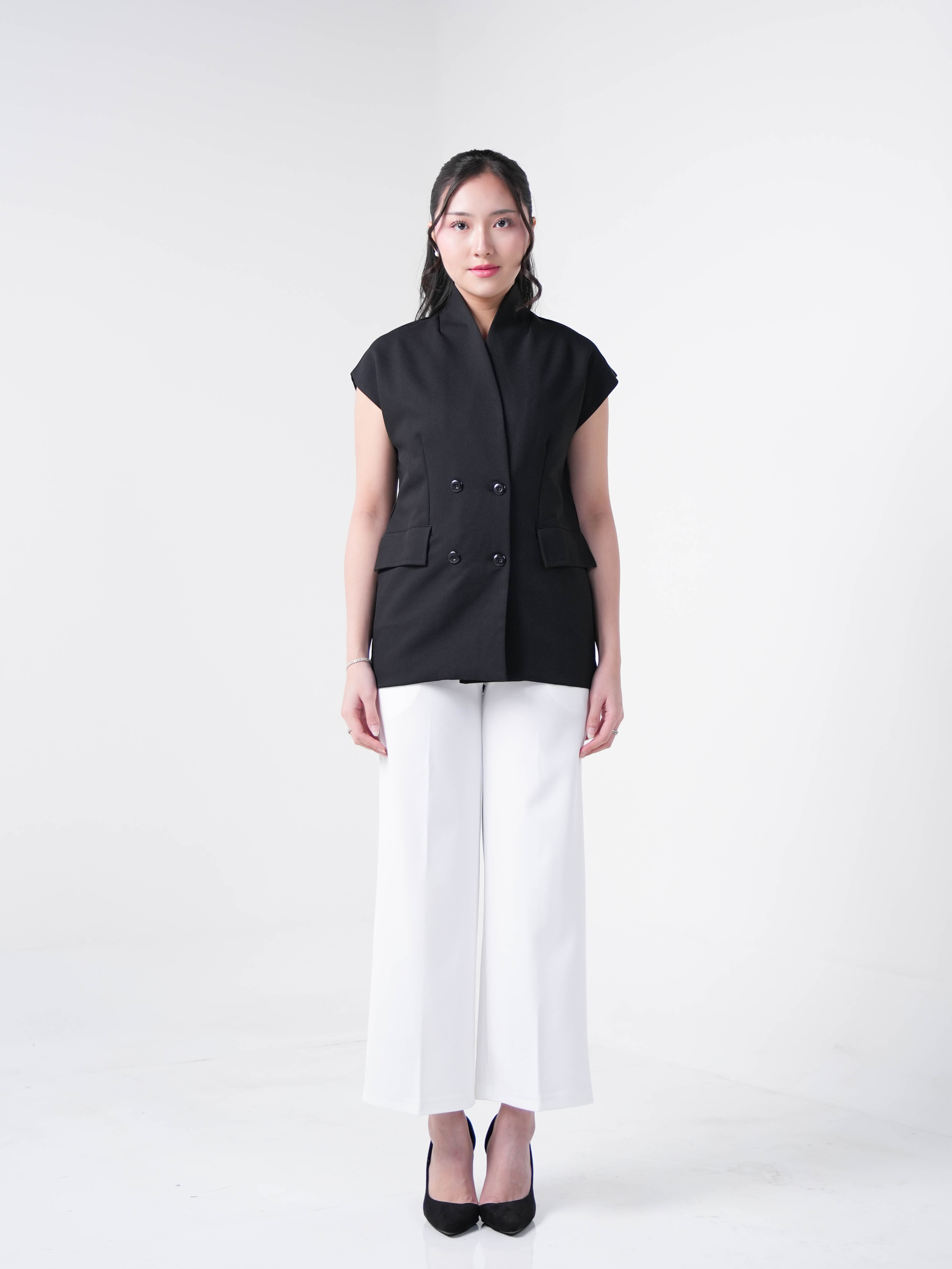 Hardware Clothing Atasan Vest Wanita DOUBLE BREASTED VEST