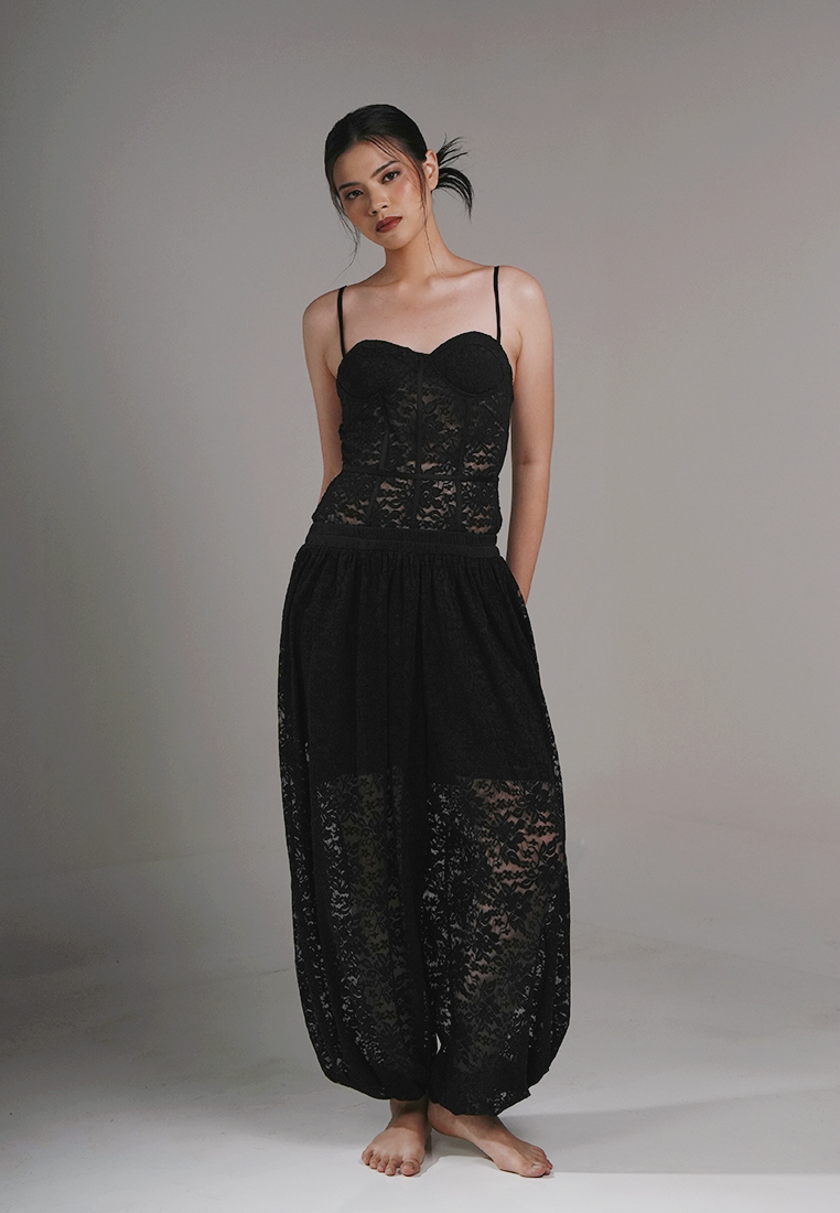 Hardware Clothing Bawahan Celana Panjang Wanita Lace Baloon Pants